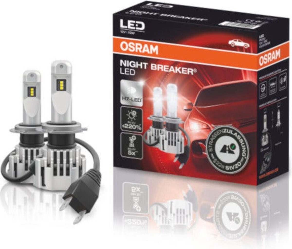 OSRAM Night Breaker H7 LED, lot de 2 lampes 64210DWNB | bol