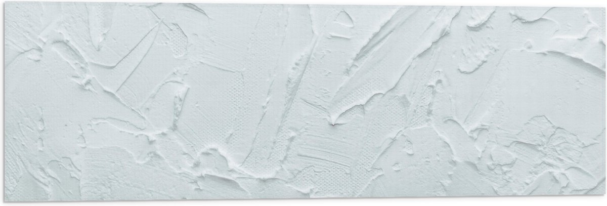 Vlag - Textuur van Witte Verf - 90x30 cm Foto op Polyester Vlag