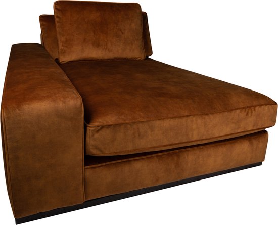 PTMD Sofa Block Chaise Longue Arm L Adore Rust