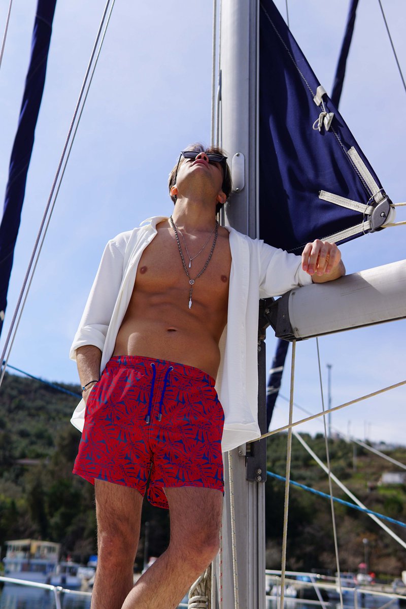 Miami Beach | Hoogwaardige Kwaliteit Zwemshort | Zwembroek | Beachshort | Heren | Sneldrogend | | 185 Red — afbeelding 6
