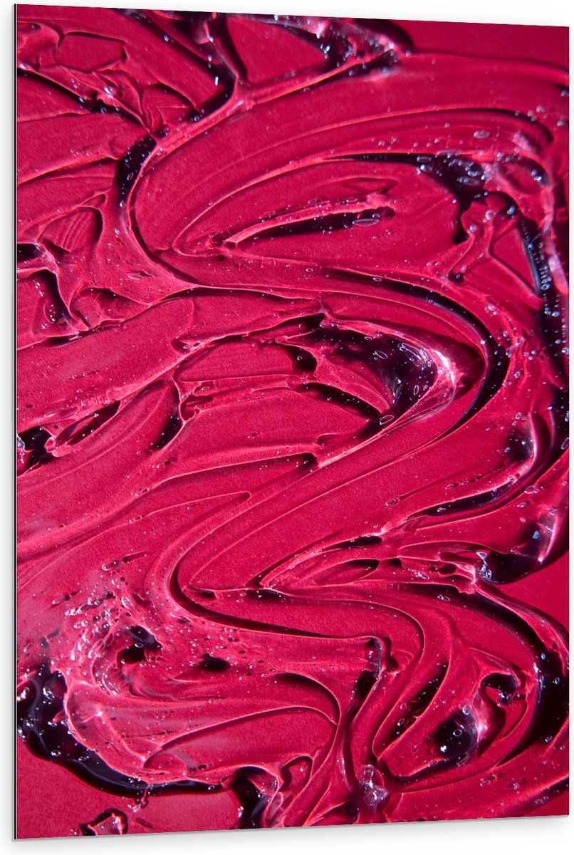 Dibond - Texuur in Roze Verf - 80x120 cm Foto op Aluminium (Met Ophangsysteem)