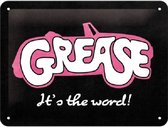 Grease It's the world! Metalen wandbord in reliëf 15 x 20 cm.