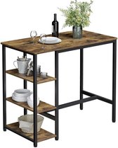 MIRA Home - Bartafel - Tafel - Industrieel - Hout - Bruin/Zwart - 109x60x100