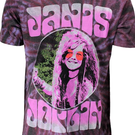 Janis Joplin Pink Shades Dip Dye T-Shirt - Officiële Merchandise - POPMERCH