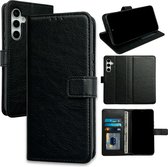 Casemania Hoesje Geschikt voor Samsung Galaxy A14 Zwart - Portemonnee Book Case - Kaarthouder & Magneetlipje