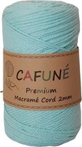 Cafuné Macrame koord - Premium -2mm-Mint-230m-250 gr-Gevochten koord-Gerecycled katoen-Macrame-Haken-Touw-Garen