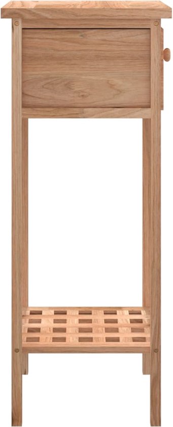 Table d'appoint The Living Store - Noyer Massief - Avec fonction de rangement - Robuste et stable - Largement applicable - Attention - montage mural requis