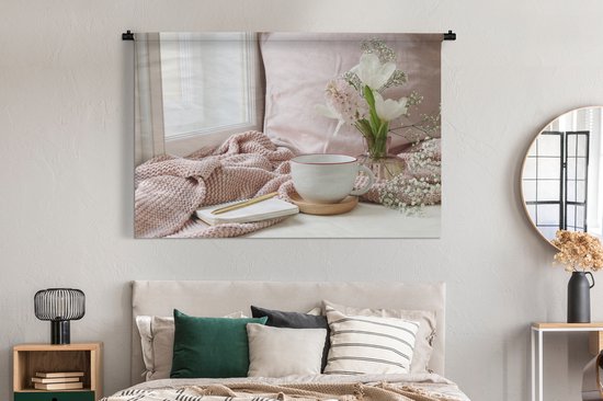 Tenture murale - Toile murale - Nature morte - Printemps - Fleurs - 180x120 cm - Tapisserie