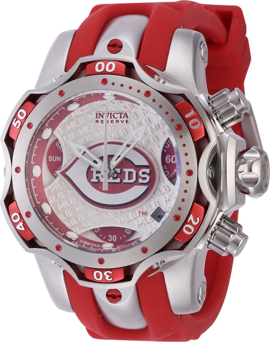 Invicta Grand Diver 4186 Heren Horloge - Waterdicht - Analoog - Automatisch Uurwerk - Roestvrij Staal met oranje Wijzerplaat - 47mm