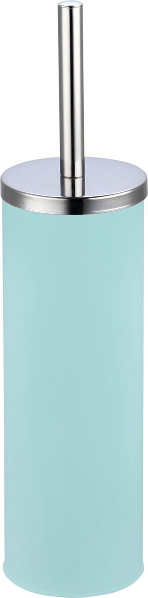 MSV Toiletborstel in houder/wc-borstel - metaal - mintgroen - 38 cm