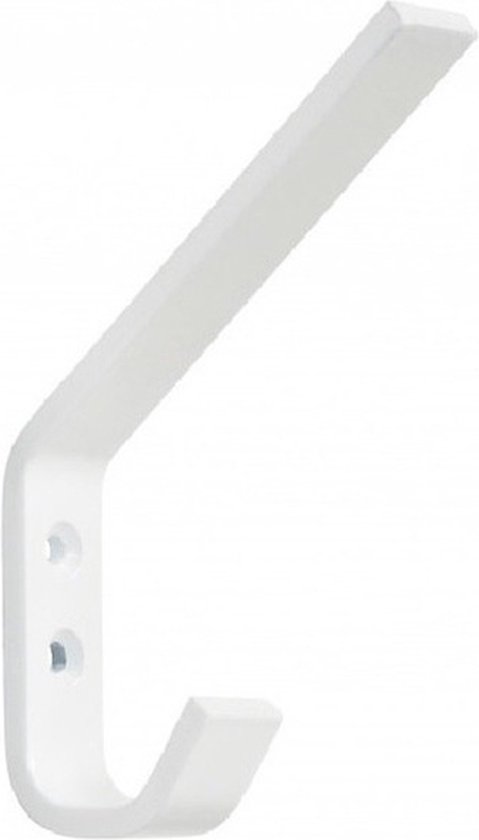 1x Luxe kapstokhaken / jashaken wit - hoog model - aluminium - 7,8 x 1,18 cm - witte kapstokhaakjes / garderobe haakjes