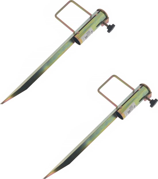 2x stuks metalen parasolhouder / parasolboren - 45 cm - parasolhouder voor strand / tuin / picknick - parasolvoet / parasolstandaard