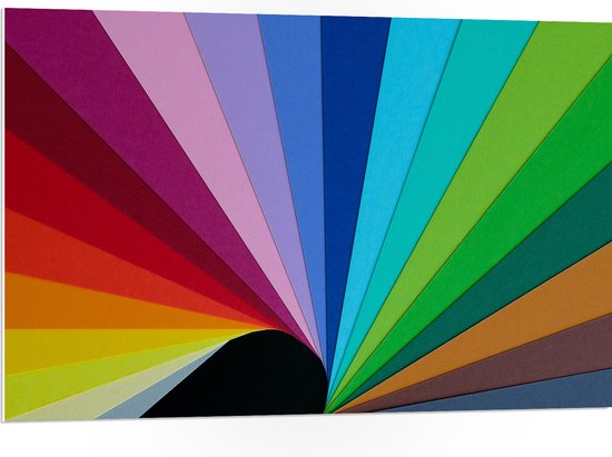 PVC Schuimplaat- Regenboogkleuren Strepen Patroon - 105x70 cm Foto op PVC Schuimplaat