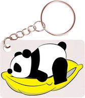 Porte-clés 6x4cm - Panda sur Coussin