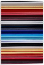 Acrylglas - Strepen in het Rood, Geel, Blauw en Grijs - 40x60 cm Foto op Acrylglas (Met Ophangsysteem)