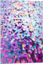Acrylglas - Meerkleurige Blokken op Gestreepte Ondergrond - 60x90 cm Foto op Acrylglas (Met Ophangsysteem)