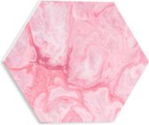 PVC Schuimplaat Hexagon - Patroon in Roze Kleur - 30x26.1 cm Foto op Hexagon (Met Ophangsysteem)