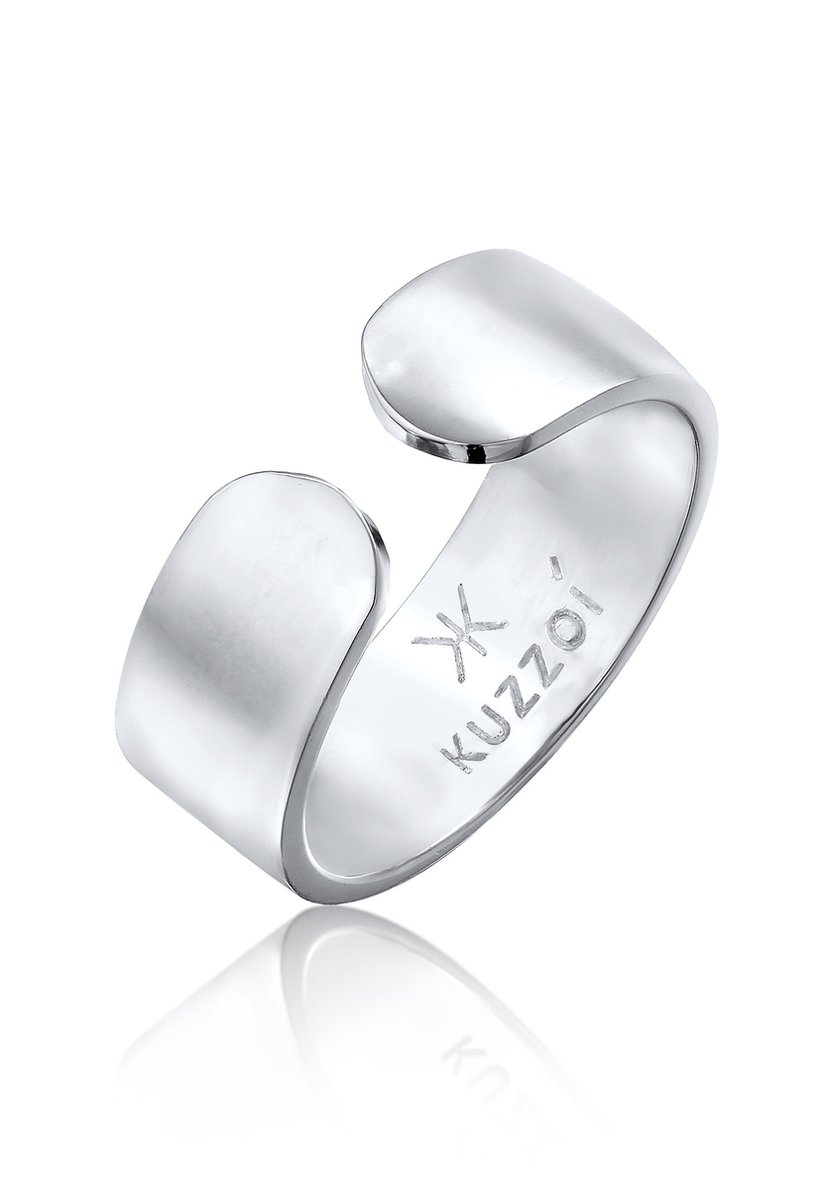 KUZZOI - Ring - Herenband ontwerp Open Tijdloos in 925 Sterling Zilver - Heren