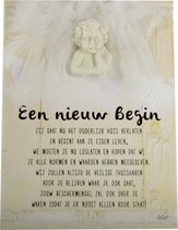 Beschermengel unieke tegel met gedicht Een nieuw begin - nieuw begin - succes- New Dutch®
