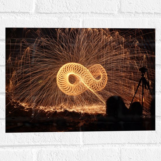 Muursticker - Lichtshow met Verschillende Vormen - 40x30 cm Foto op Muursticker