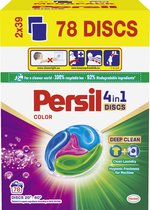 Bol.com Persil Discs Color Deep Clean- Wascapsules Box - Gekleurde Was - Voordeelverpakking - 2 x 39 Wasbeurten aanbieding