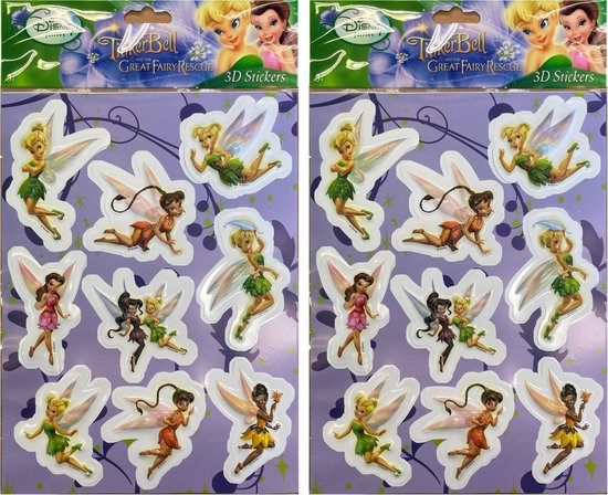 Disney Fairies - Tinkerbell - 3D stickers - 2 vel - 18 stuks.