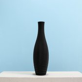 Slimprint Vase DIAMOND, Zwart, 17 x 57 cm, Vase de Sol Décoratif pour Fleurs séchées, Plastique Végétal