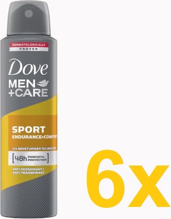 Dove Men+Care Sport Endurance + Comfort - Anti-Transpirant - Deodorant Spray - 6 x 150 ml - Voordeelverpakking