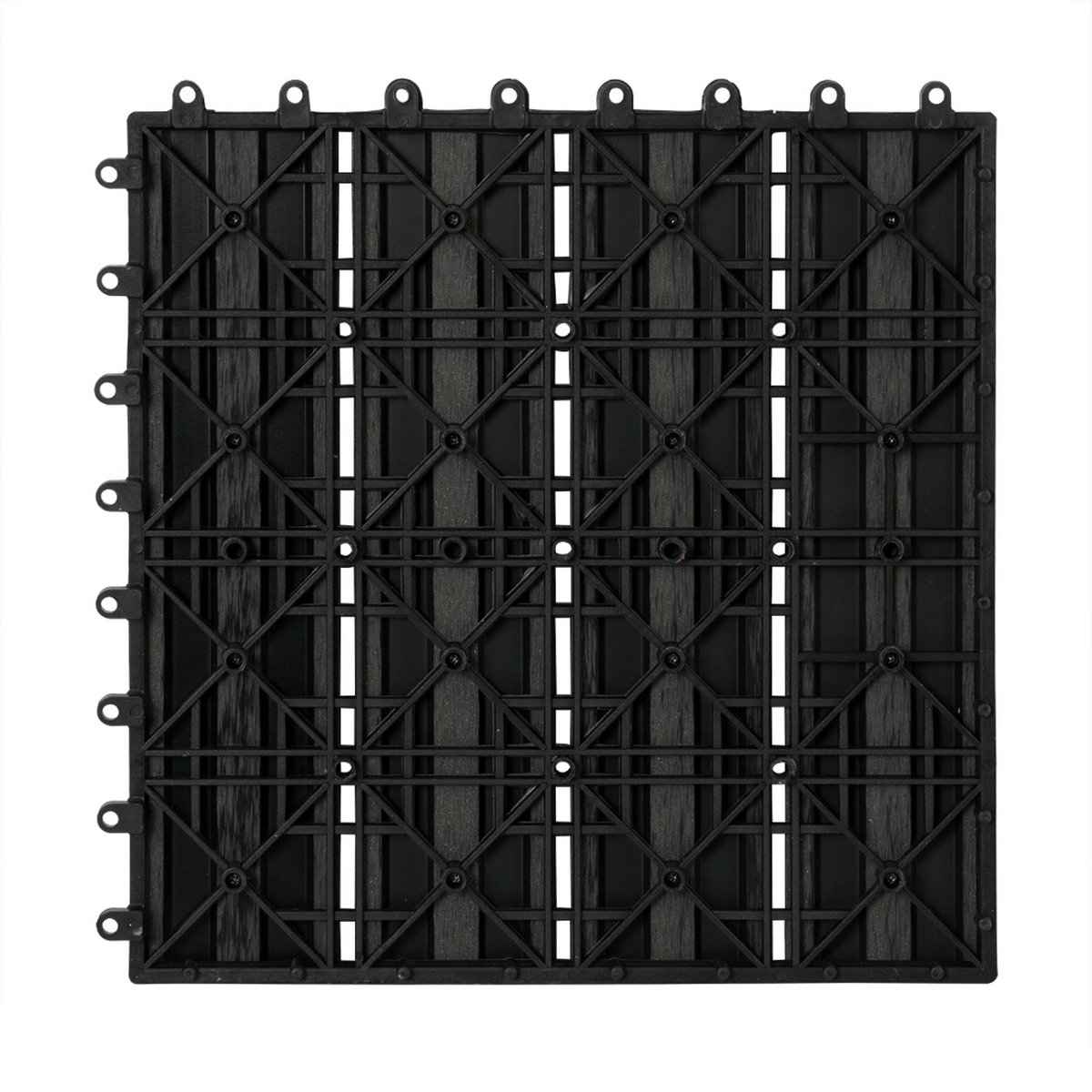 HENGMEI dalles bois balcon 30 x 30 cm lot de 22 pour dalles terrasse 2 m², Verrouillage à