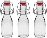RANO - 3x beugelfles 100ml - Luchtdicht - fles met beugelsluiting / beugelflessen / weckfles / inmaakfles / sapfles / glazen flesjes met dop / decoratie