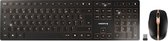CHERRY DW 9100 SLIM clavier RF sans fil + Bluetooth AZERTY Belge Noir