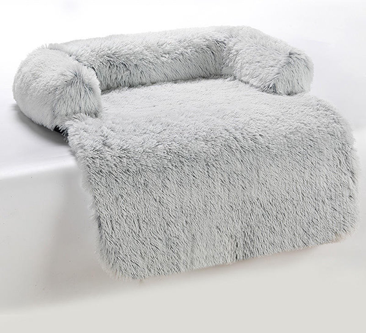 Topmast Hondenmat Comfy – Hondenmand Donut – Hondenbed – Hondendeken Bank – 90 x 80 cm – Grijs – Dierenkussen voor hond of kat