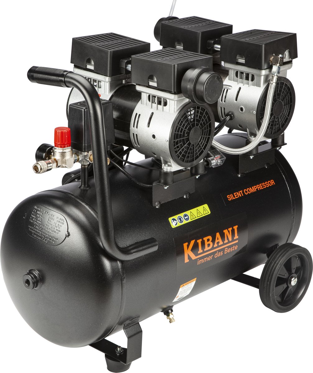 Kibani super stille compressor liter – olievrij – – 63 DB – Super Silent -... | bol.com