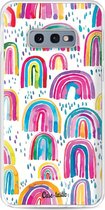 Casetastic Samsung Galaxy S10e Hoesje - Softcover Hoesje met Design - Sweet Candy Rainbows Print