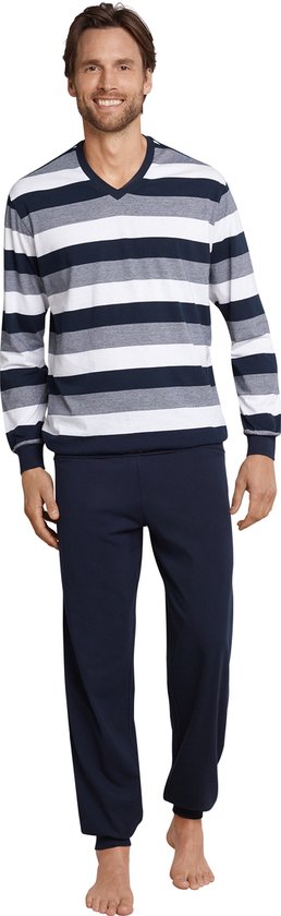 Schiesser Heren Pyjama - Donkerblauw - Maat M