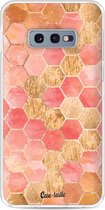 Casetastic Samsung Galaxy S10e Hoesje - Softcover Hoesje met Design - Honeycomb Art Coral Print