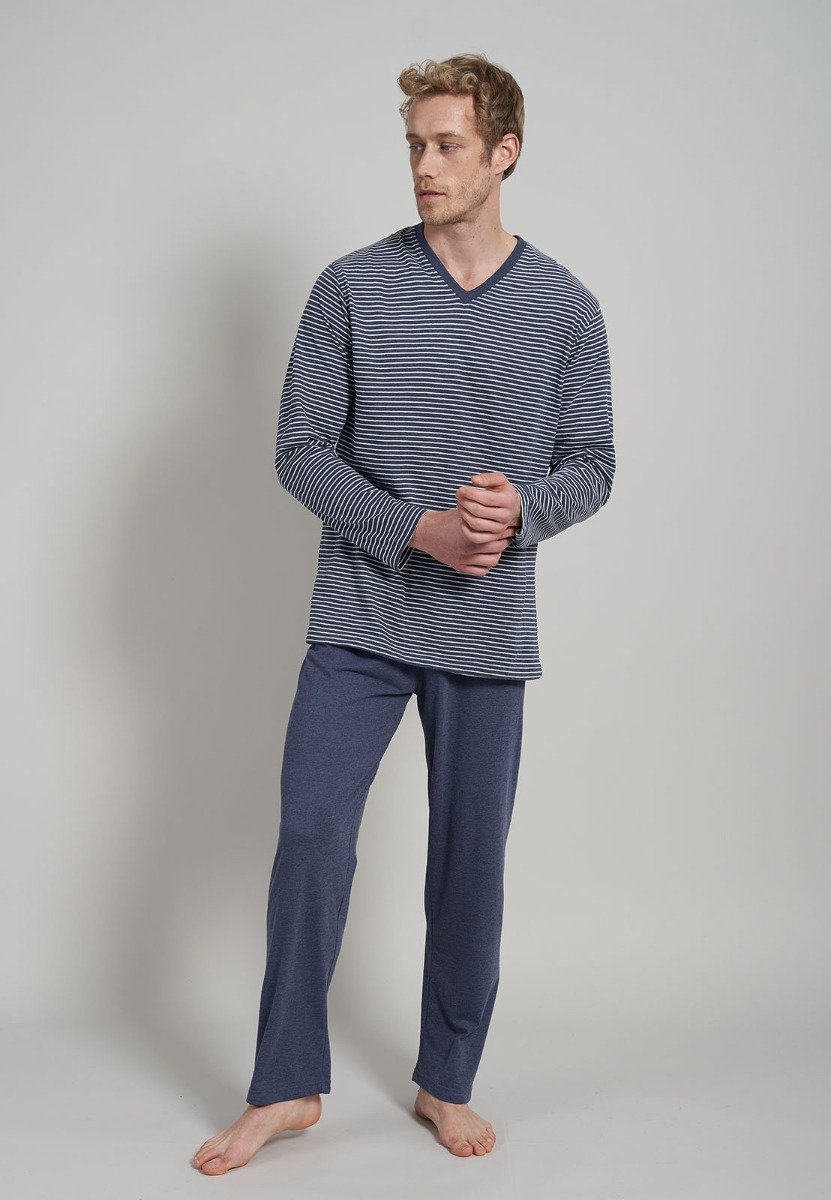 Ceceba heren pyjama - blauw met wit gestreept