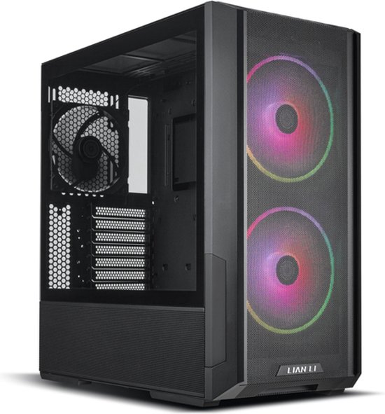 Lian Li LANCOOL 216R-X, Midi Tower, PC, Zwart, ATX, EATX, micro ATX, Mini-ITX, Staal, Gehard glas, Multi