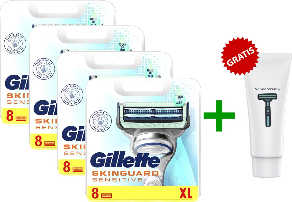 Gillette SkinGuard Sensitive Scheermesjes/Navulmesjes 32 Stuks