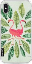 Casetastic Apple iPhone XS Max Hoesje - Softcover Hoesje met Design - Flamingos Green Print