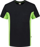 Tricorp T-shirt Bi-Color - Workwear - 102002 - Zwart-Limoengroen - maat 5XL