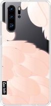 Casetastic Huawei P30 Pro Hoesje - Softcover Hoesje met Design - Peach Feathers Print