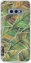 Casetastic Samsung Galaxy S10e Hoesje - Softcover Hoesje met Design - Tropical Leaves Yellow Print