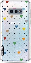 Casetastic Samsung Galaxy S10e Hoesje - Softcover Hoesje met Design - Pin Point Hearts Transparent Print