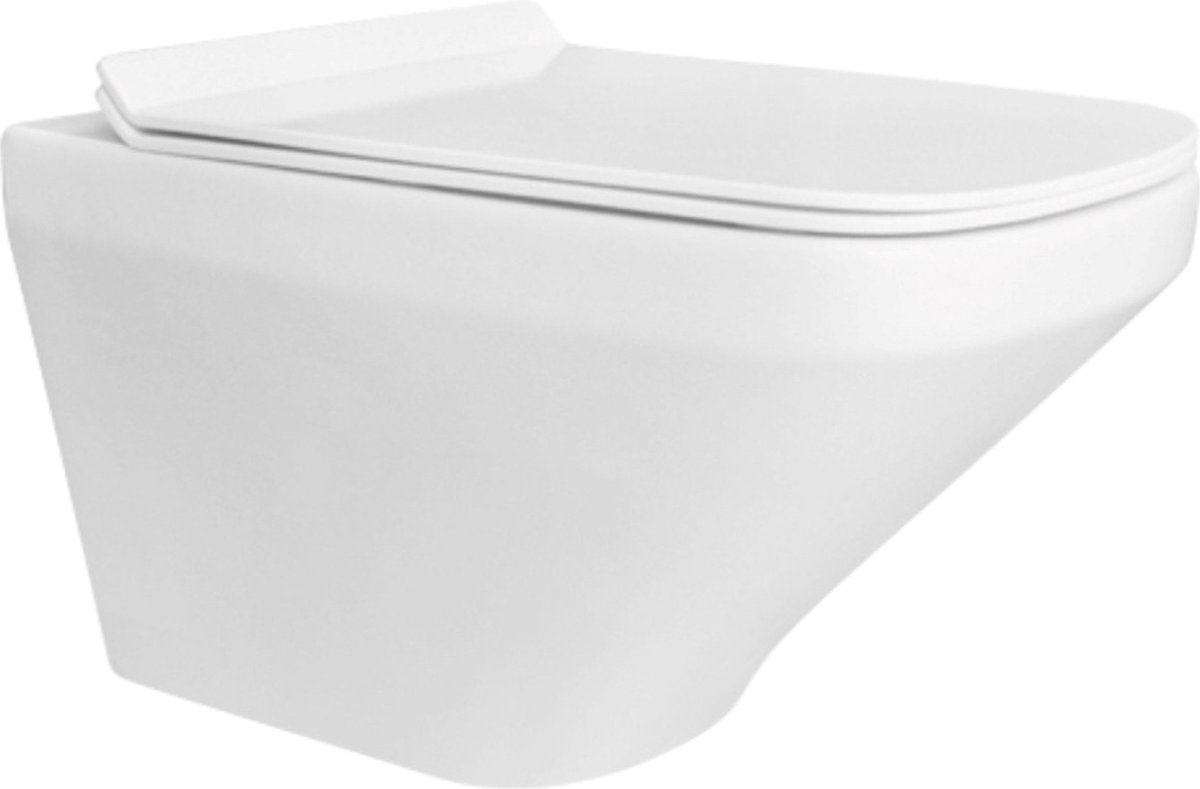 Vips Wandtoilet- Randloos - Wit -Keramiek - Design - Rimless - Toilet