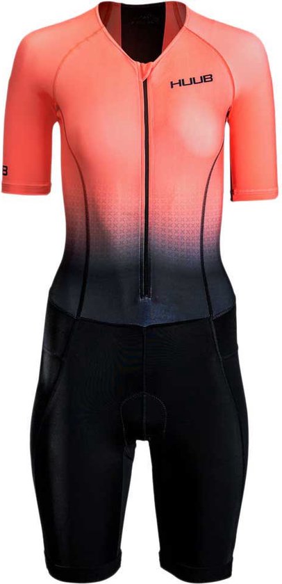 2023 Huub Dames Commit Long Course Trisuit - Black / Coral S