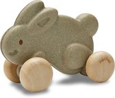 Plan Toys lapin en bois sur roulettes - gris