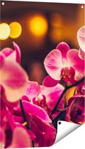Gards Tuinposter Roze Orchidee Bloemen - 60x90 cm - Tuindoek - Tuindecoratie - Wanddecoratie buiten - Tuinschilderij