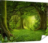 Gards Tuinposter Groene Tropische Jungle Bos - 160x120 cm - Tuindoek - Tuindecoratie - Wanddecoratie buiten - Tuinschilderij