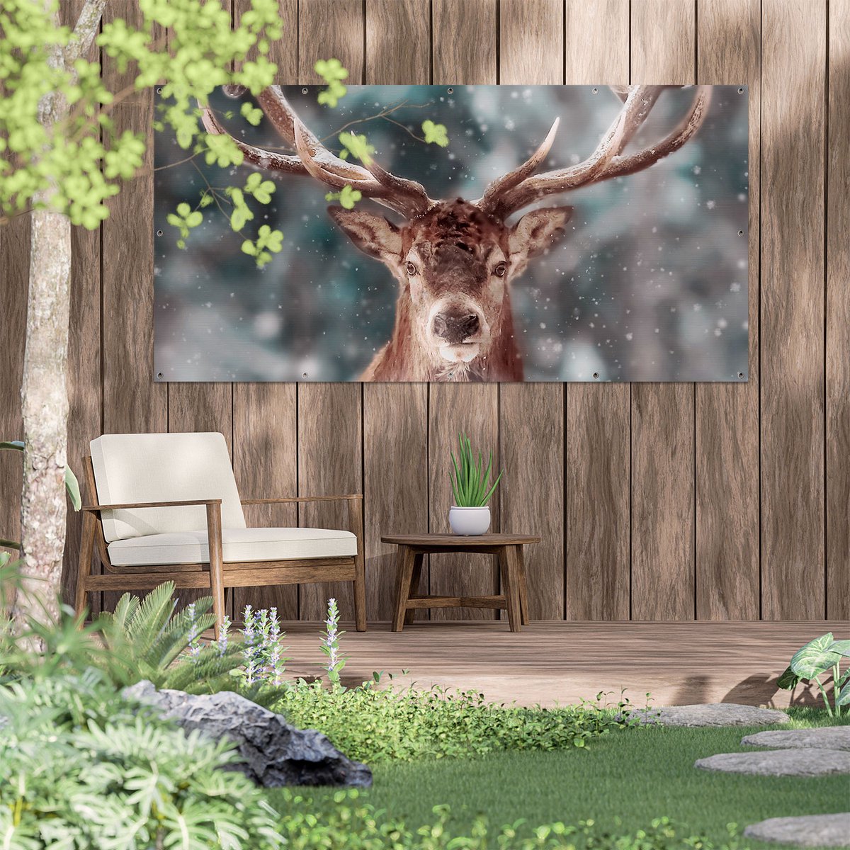 Sticker Mural Cerf Dans La Forêt – Autocollant Grand Format IdealDesign – H4894_PLNS